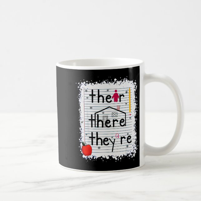 Funny Their There They Are Book English Grammar Te Coffee Mug (Right)
