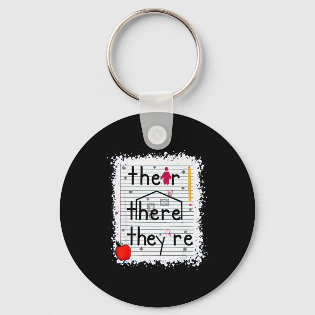 Funny Their There They Are Book English Grammar Te Key Ring (Front)