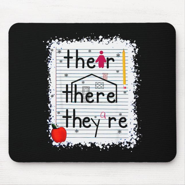 Funny Their There They Are Book English Grammar Te Mouse Mat (Front)