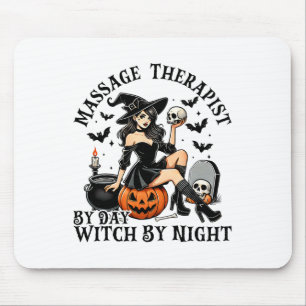 Funny Therapy Halloween Mage Therapist By Day Witc Mouse Mat