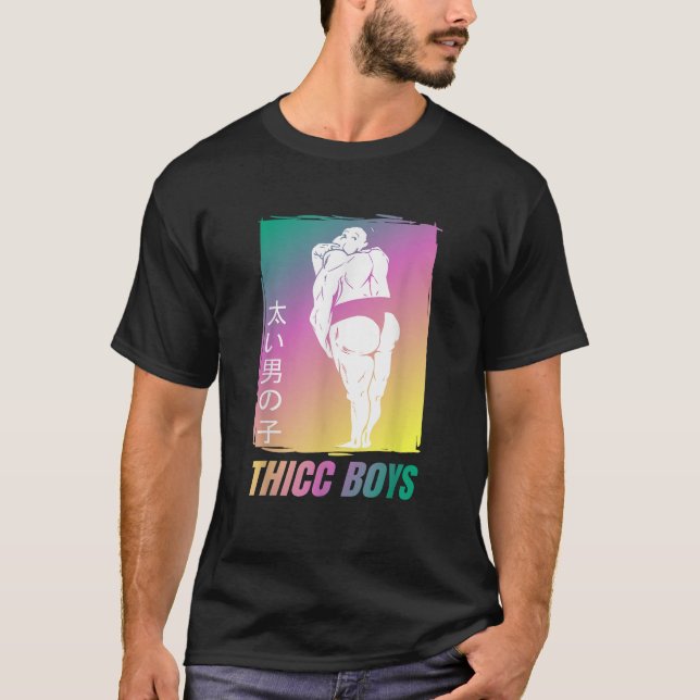 Funny Thicc Boys Squad Sumo  for Anime Fans  T-Shirt (Front)