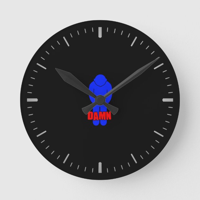 Funny Thin Blue Line Round Clock (Front)