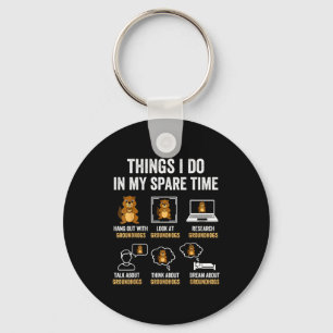 Funny Things I Do In My Spare Time Humor Groundhog Key Ring