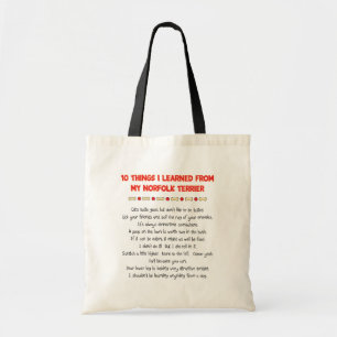 Funny Things I Learned From My Norfolk Terrier Tote Bag