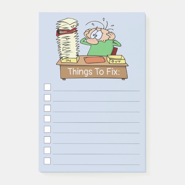 Funny Things To Fix List With Checkboxes Post-it Notes (Front)