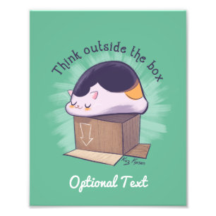 Funny "Think Outside the Box" Cat Photo Print