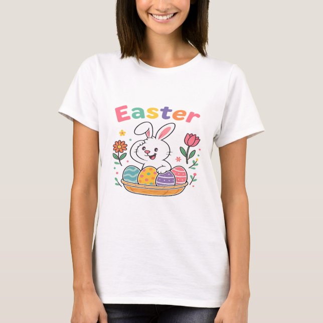 Funny Thinking Bunny 2025– Easter Vibes  T-Shirt (Front)