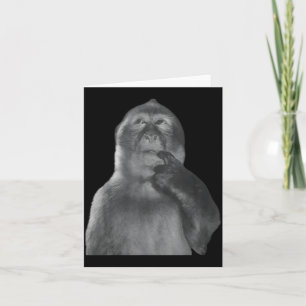 Funny Thinking Monkey Meme Curious Ape Brainrot Card