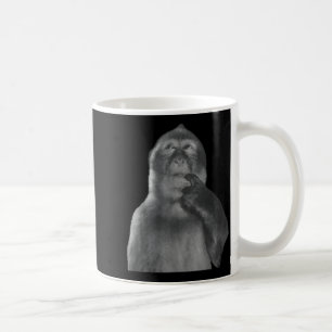 Funny Thinking Monkey Meme Curious Ape Brainrot  Coffee Mug