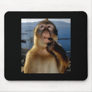 Funny Thinking Monkey Meme Curious Ape Brainrot Gi Mouse Mat