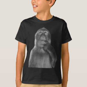 Funny Thinking Monkey Meme Curious Ape Brainrot T-Shirt