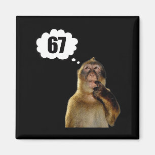 Funny Thinking Monkey Meme Six Seven 6 7 Meme Magnet