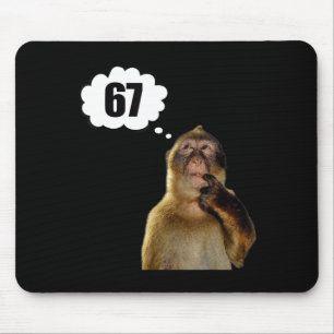Funny Thinking Monkey Meme Six Seven 6 7 Meme  Mouse Mat