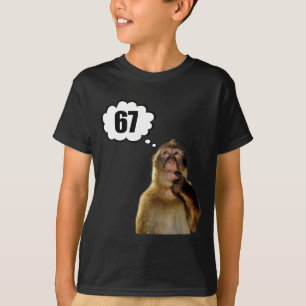 Funny Thinking Monkey Meme Six Seven 6 7 Meme T-Shirt