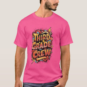 Funny Third Grade Crew World Teachers' Day Retro T-Shirt