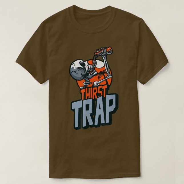 Funny Thirst Trap Skeleton Summer Gothic  T-Shirt (Design Front)