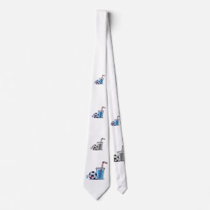 Funny Thirsty Soccer Ball Needing Cold Water Drink Tie
