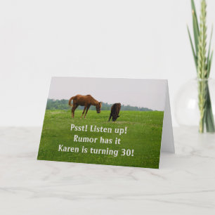 Funny Thirtieth Birthday Card, Gossipping Animals Card