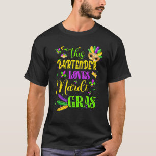 Funny This Bartender Loves Mardi Gras Festival Car T-Shirt