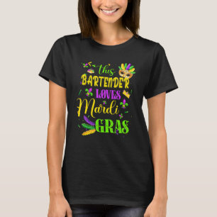 Funny This Bartender Loves Mardi Gras Festival Car T-Shirt