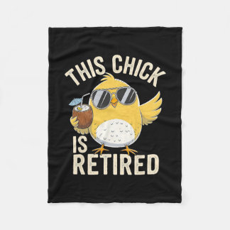 Funny This Chick Is Retired Grandma Trip Mother Va Fleece Blanket