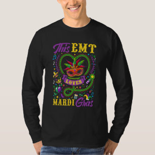 Funny This Emt Loves Mardi Gras Crawfish Carnival T-Shirt