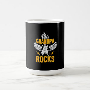Funny This Grandpa Rocks Music Rock Guitar Coffee Mug