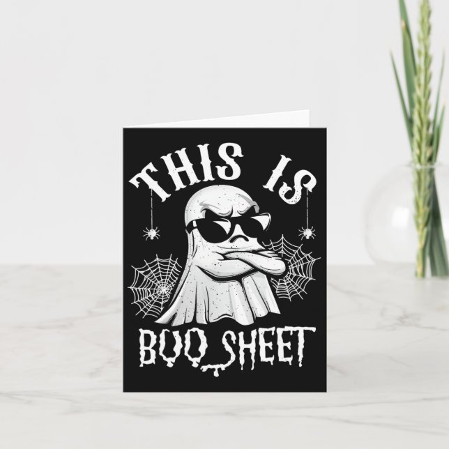 Funny This Is Boo Sheet Ghost Lazy Halloween Men W Card (Front)