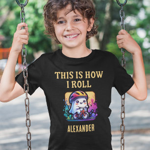 Funny This is how I roll personalised cycling boy T-Shirt