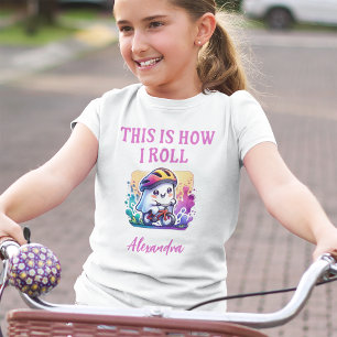 Funny This is how I roll personalised cycling girl Tri-Blend Shirt