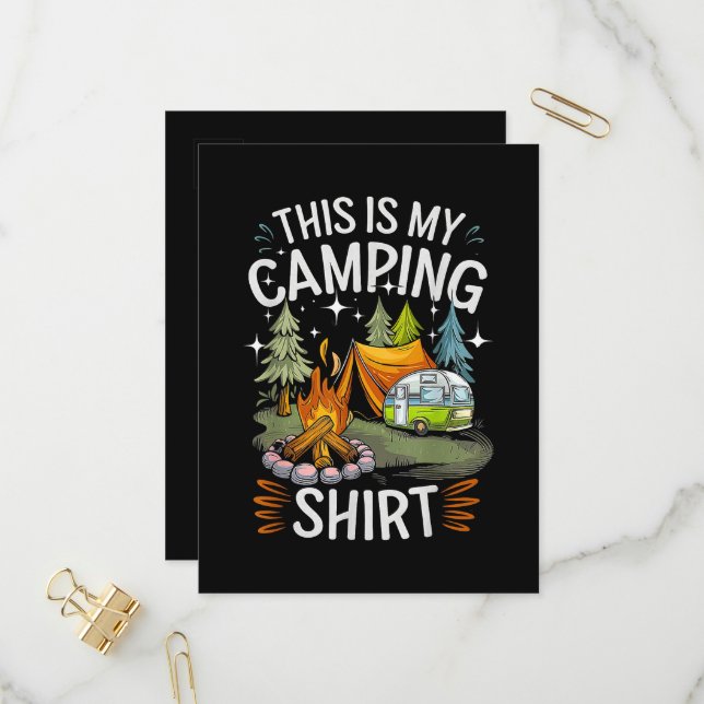 Funny This Is My Camping For Camper Invitation Postcard (Front/Back In Situ)