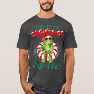 Funny This Is My Christmas Pajama Frog Christmas  T-Shirt