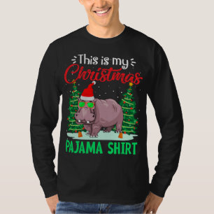 Funny This Is My Christmas Pajama Hippopotamus Xma T-Shirt