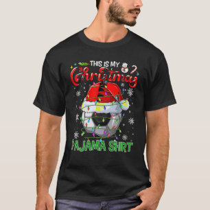 Funny This Is My Christmas Pajama Santa Hat Soccer T-Shirt