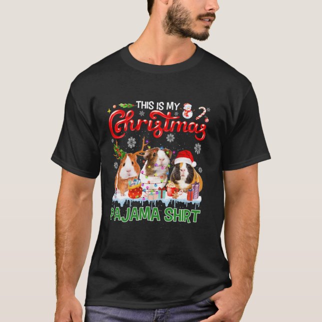 Funny This is My Christmas Pajama Shirt Guinea Pig (Front)