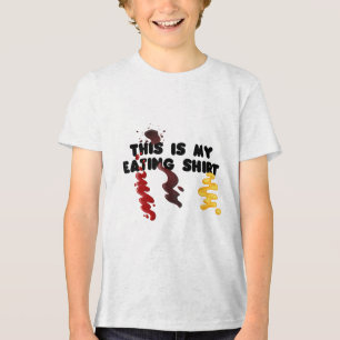 Funny This Is My Eating, Ketchup, Mustard, Bbq Sau Tri-Blend Shirt