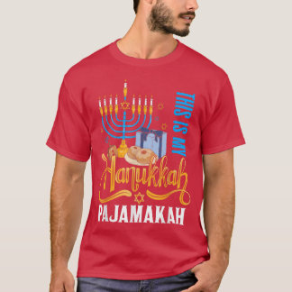 Funny This Is My Hanukkah Pajamakah Menorah Jewish T-Shirt