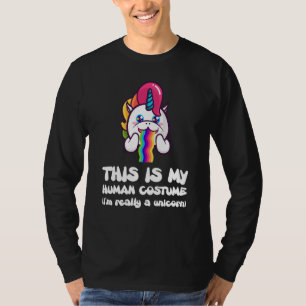 Funny This Is My Human Costume I M Really A Unico T-Shirt