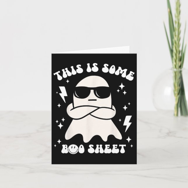 Funny This Is Some Boo Sheet Ghost Halloween Retro Card (Front)