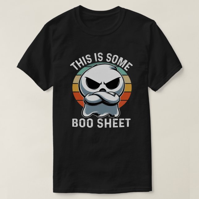  Funny This Is Some Boo Sheet Ghost Retro Hallowee T-Shirt (Design Front)