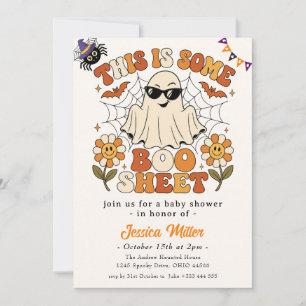 Funny "This Is Some Boo Sheet" Retro Halloween Invitation