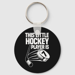 Funny This Little Hockey Player Is 7th Birthday Ho Key Ring