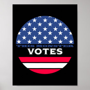 Funny This Monster Votes Anti-trump Biden Harris K Poster
