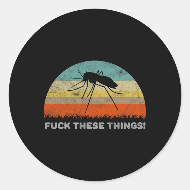 Funny This Things Mosquito  Classic Round Sticker (Front)