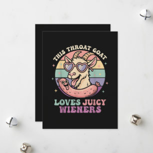 Funny This Throat Goat Loves Juicy Wieners Holiday Card