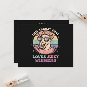 Funny This Throat Goat Loves Juicy Wieners Invitation