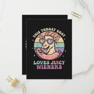 Funny This Throat Goat Loves Juicy Wieners Invitation Postcard