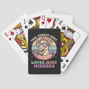 Funny This Throat Goat Loves Juicy Wieners Playing Cards