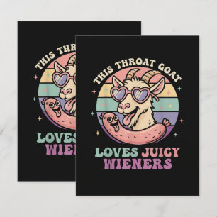 Funny This Throat Goat Loves Juicy Wieners Thank You Card