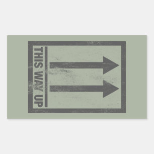 Funny this way up sign rectangular sticker